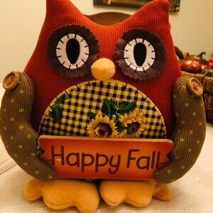 Fall decor - Happy Fall Owl